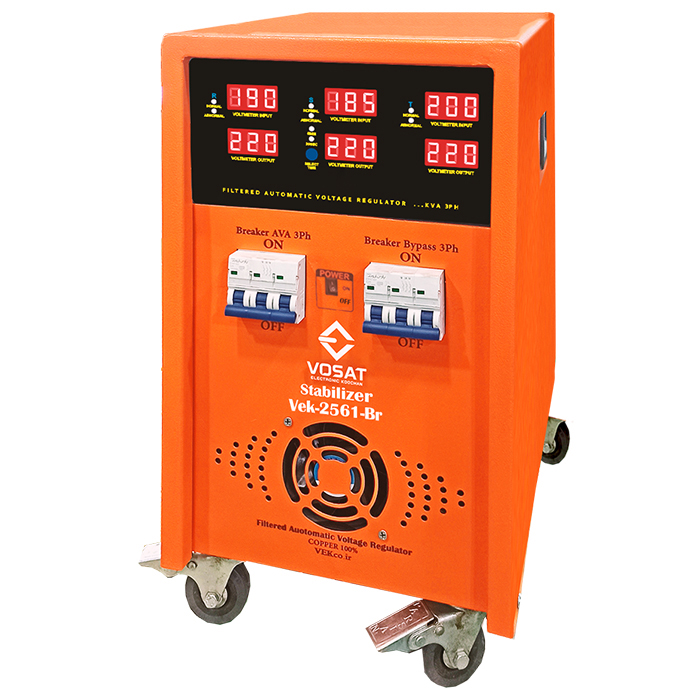 ترانس سه فاز,استابیلایزر سه فاز,استابلایزر سه فاز 16.5kva 55a,استابلایزر سه فاز 16.5kva 55a (ایستاده چرخ دار)